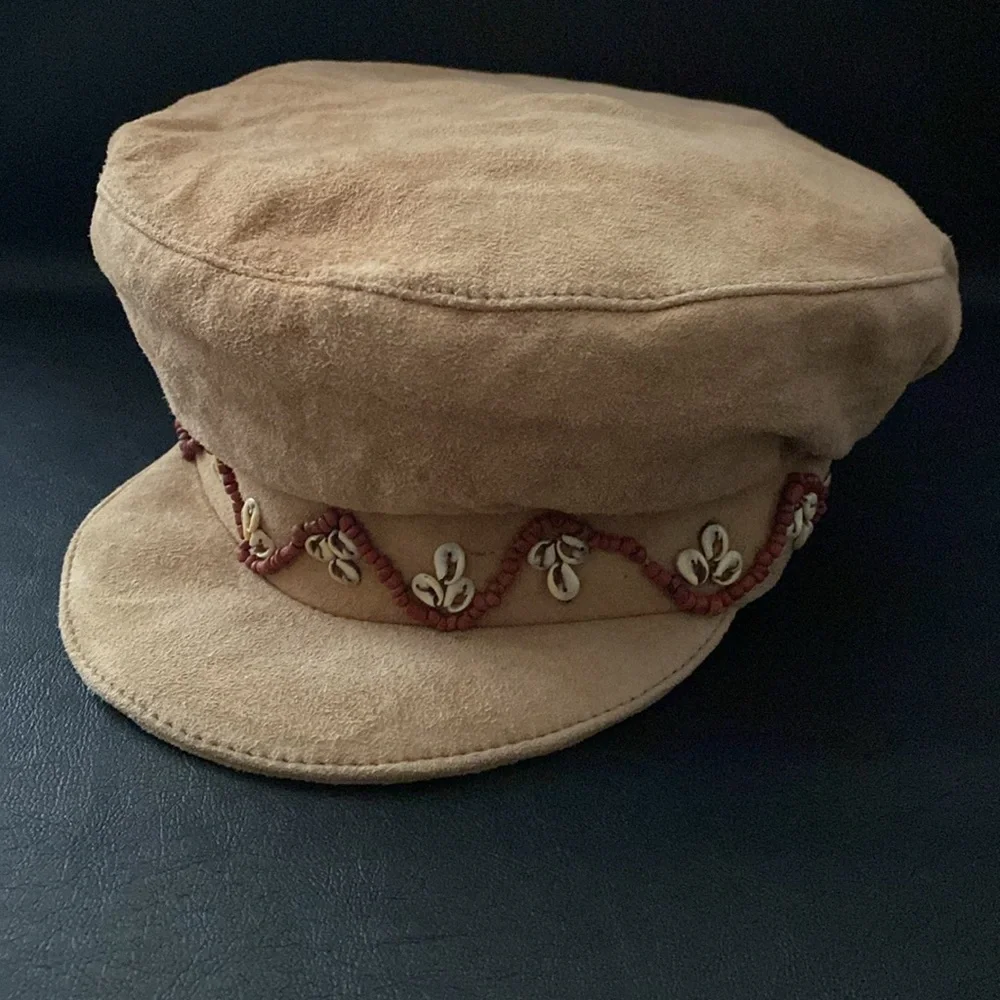 Vintage Corinne Brodbeck Tan Suede Hat - Picture 1 of 7